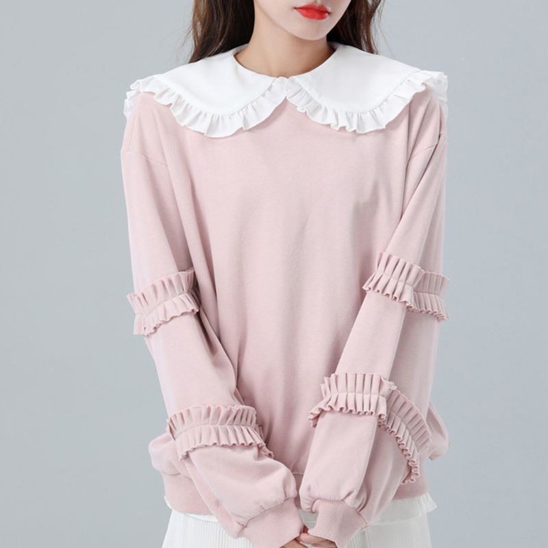 2020 Women Girls Doll Detachable Fake Collar Ruffles Lapel Shawl Shoulder Wrap Shirt