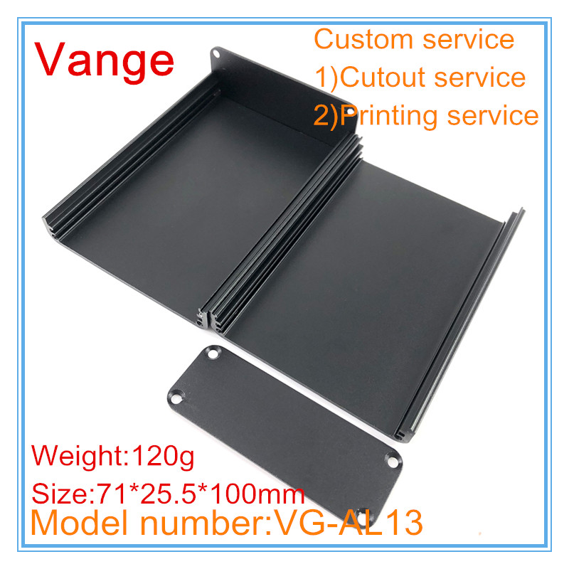 1pcs/lot split housing metal boxes 71*25.5*100mm 6063-T5 aluminum extrusion shell diy for carrying module device