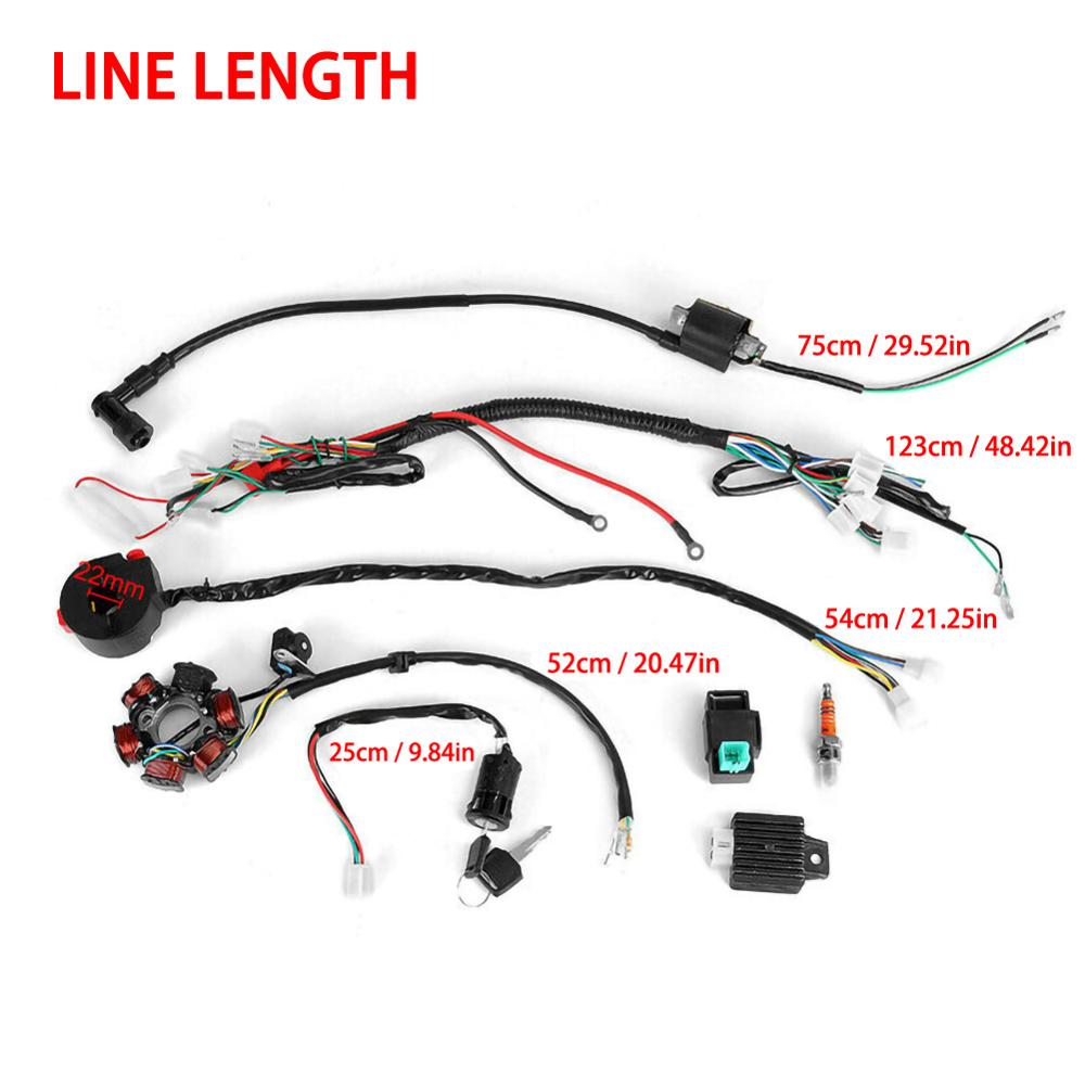 Quad Wire Harness Suitable For 50cc 70cc 90cc 110cc 125cc Chinese Electric Start designed for ATV electric start assembly Tools