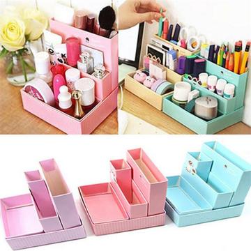 2018 New High Quality Desk Decor Stationery holder DIY Paper Board Storage Box Makeup Cosmetic Organizer New Pen Holder