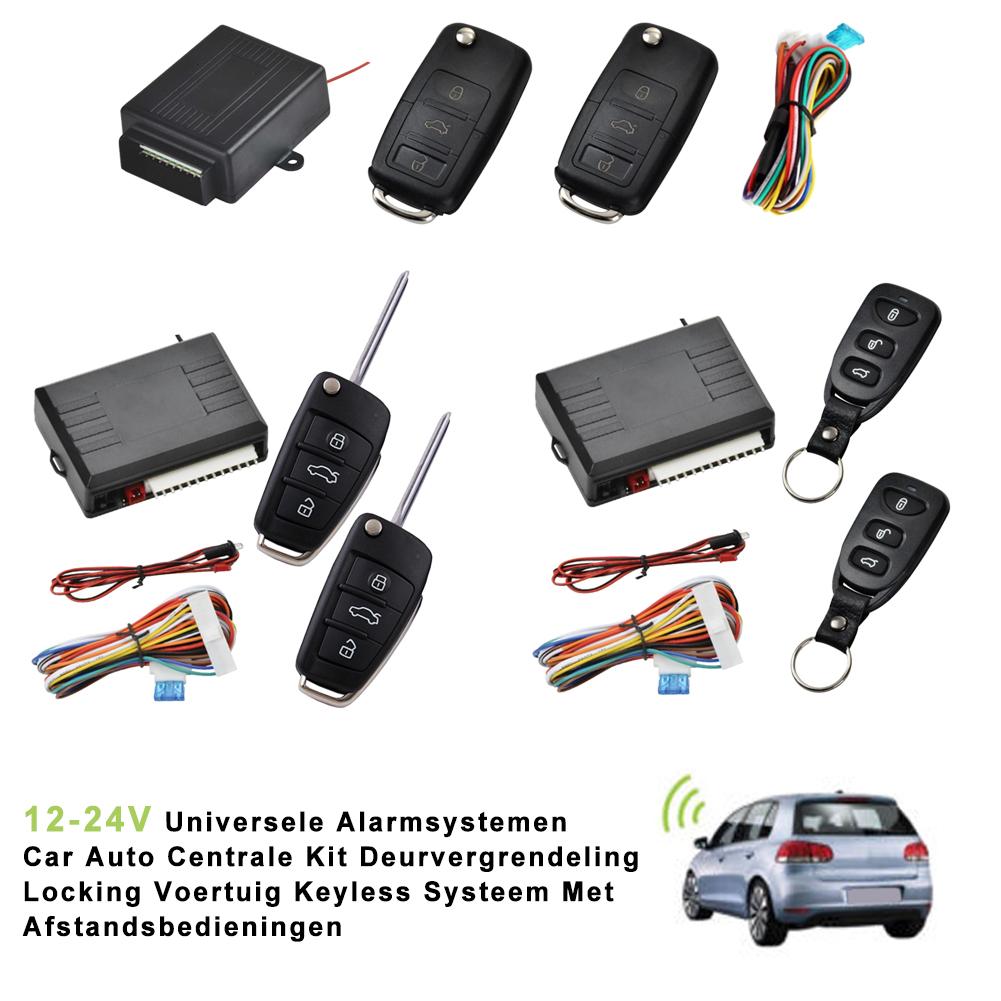 12-24V Universal Alarm System Car Auto Remote Central Kit Door Lock Locking Vehicle Keyless Entry System With Remote Controllers
