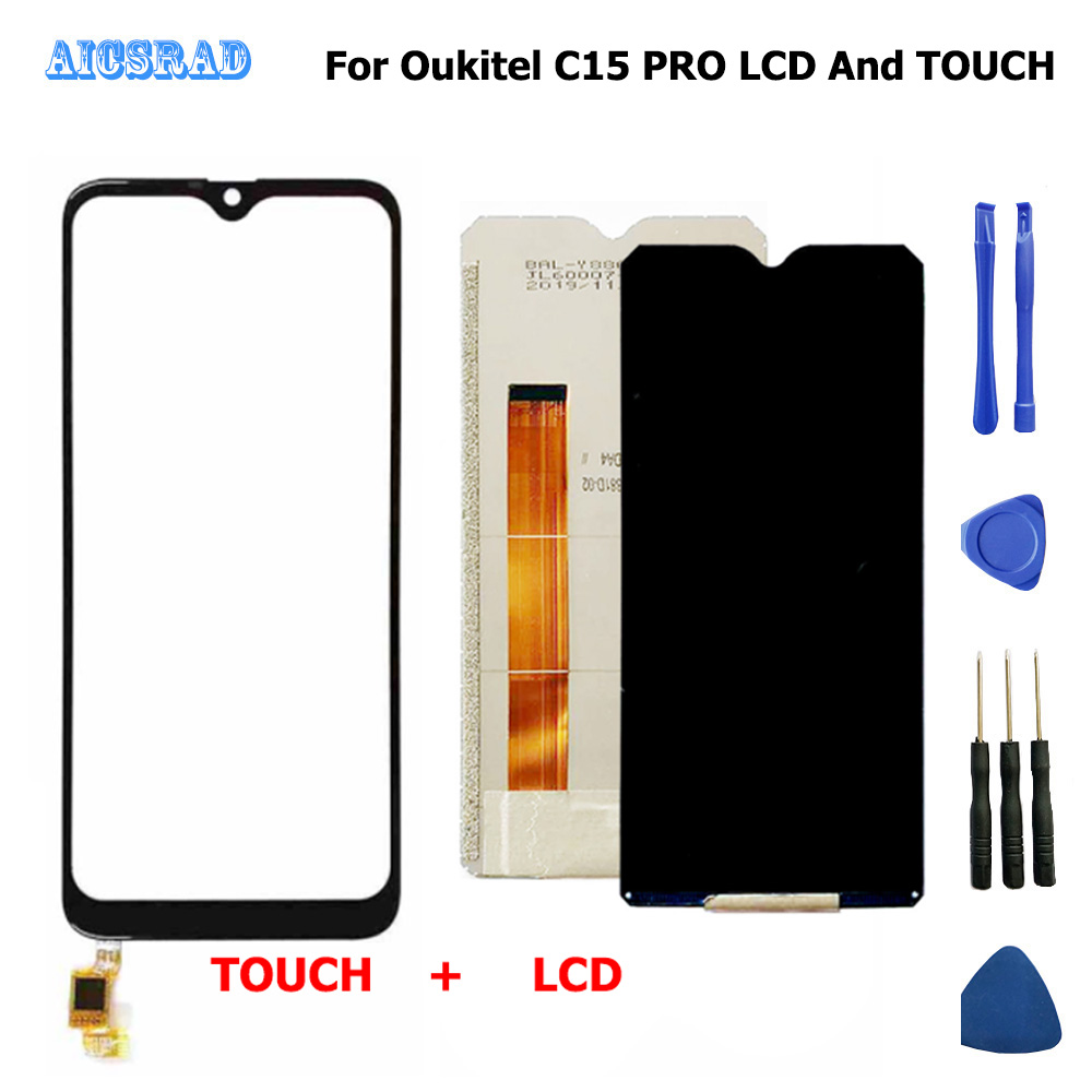 1280*600 Black 6.09'' For oukitel c15 pro LCD Display+Touch Sccreen Digitizer Assembly C15 Pro plus C15Pro+ Phone Accessories