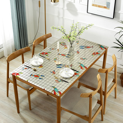 pvc coffee table tablecloth waterproof, anti-scald, oil-proof and wash-free soft glass table mat 1.0mm free shipping