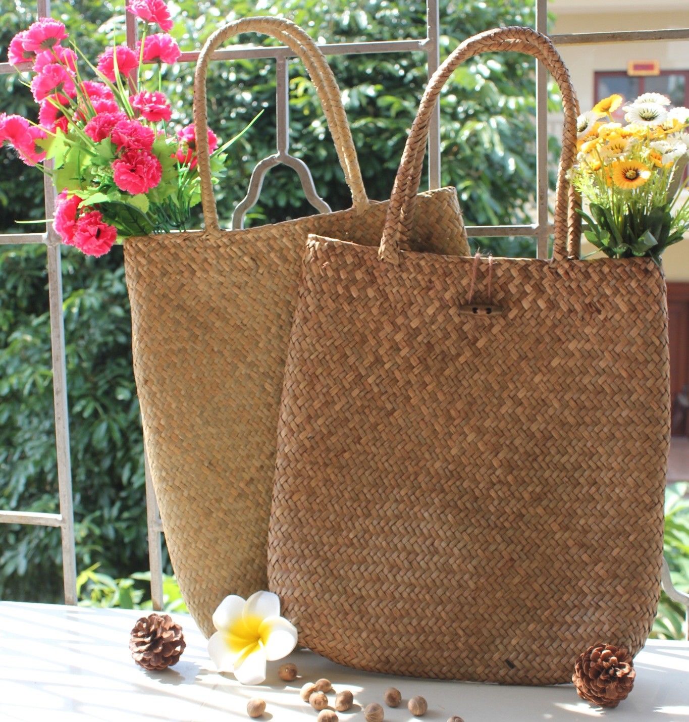 Summer Casual Women Straw Shopping Bags Handmade Basket Shopping Tote Beach Bag Bag Handbag Ladies Hasp Bags