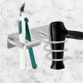 40# Wall Mounted Bathroom Black Hair Dryer Holder Space Aluminum Hair Straightener Holder Storage Bathroom Shelf Accessories