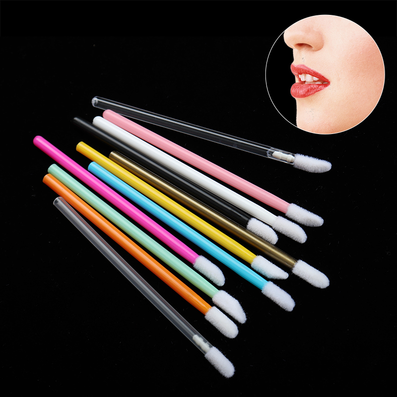 50/100pcs Make Up Synthetic Disposable Lip Brush Lip Pencil Lipstick Gloss Wands Applicator Makeup Brushes Soft Tool Accessories