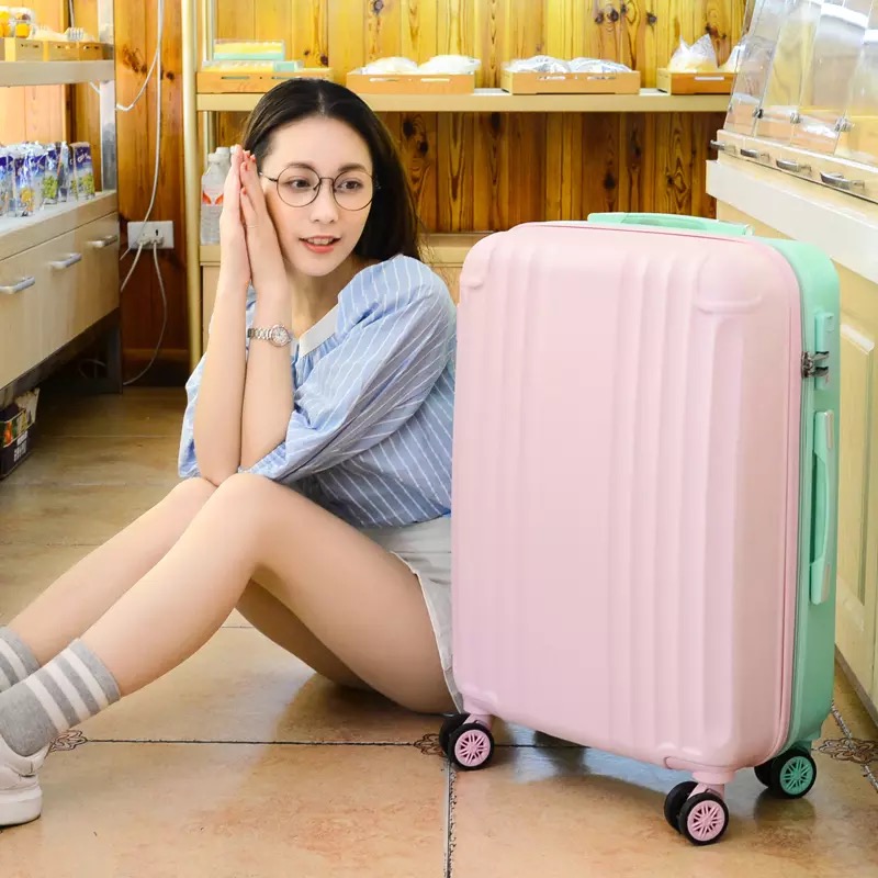 Women travel suitcase spinner wheels 20''carry ons trolley luggage set cabin trolley case student 24 inch rolling luggage set