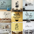 28 styles Coffee Wall Stickers Vinyl Wall Decals Kitchen Stickers English Quote Home Decorative Stickers PVC Dining Room Shop