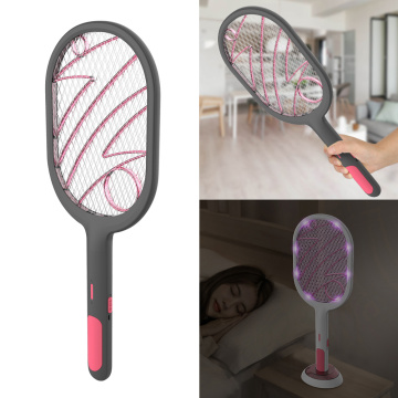 Electric Mosquito Swatter 2 Modes 1200mAh USB Rechargeable Home Fly Bug Zapper Racket Inserts Killer