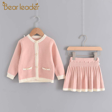 Bear Leader Baby Girls Knitted Clothing Sets 2020 New Fashion Christmas Outfits Kids Girls Sweater and Skirt 2Pcs Children Suits