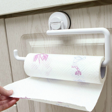 Kitchen Accessories Storage Holder Vacuum Sucker Paper Towel Rack Bathroom Towel Shelf Wall Hanging Roll Paper RackAdhesive