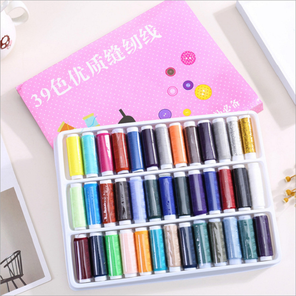 39pcs Sewing Thread 39 Color Colorful Assortment Thread for Sewing Embroidery Machines LBShipping