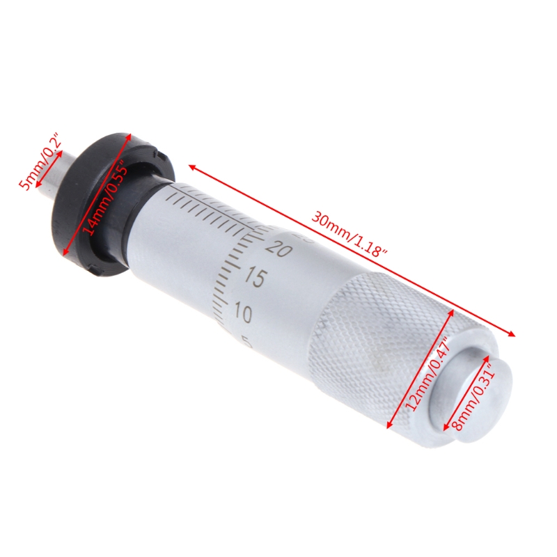 Round Type 0-13mm Range Micrometer Head Measurement Measure Tool Rotation Smooth