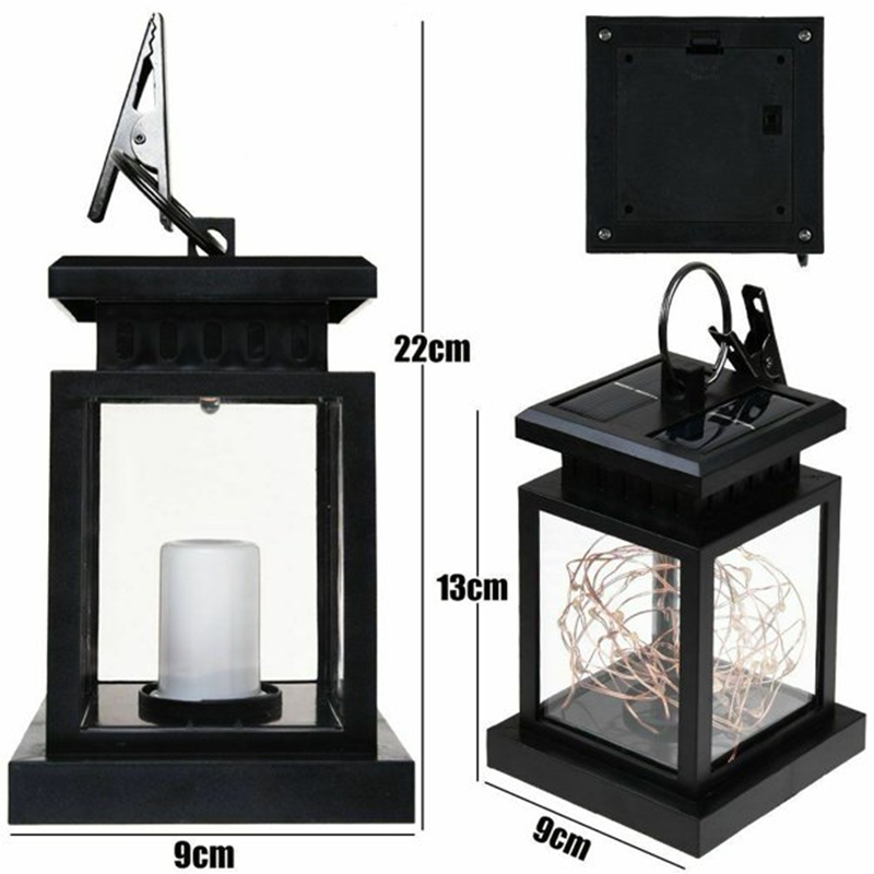 Solar Hanging Lantern Candle Light Outdoor Decoratiion