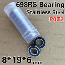 [SS698RS-P2]10PCS Free Shipping stainless steel S698RS rubber sealing bearing inner 8mm stainless bearing