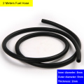 2 M Black Fuel Gas Oil Delivery Tube Hose Petrol Pipe 5mm I/D 8mm O/D Fuel Pipe Gasoline Hose for Motorcycle Bike Accessory