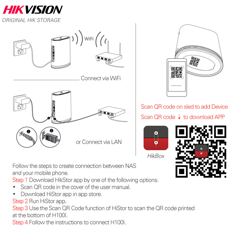 Hikvision NAS Private Cloud Storage Sharing Server for Home/Office WiFi Network Attached Storage support 2.5 inch HDD