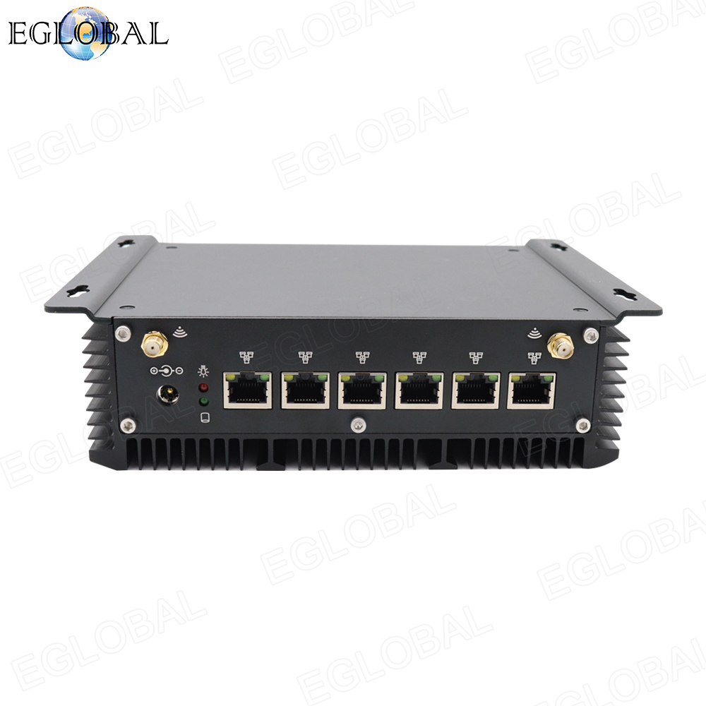 Fanless Pfsense Intel Core i5 7226U i3 7167U 3865U Industrial Mini PC 2*RS232 6 Lans 4*USB3.0 Firewall PC Router HDMI 4G/3G WiFi