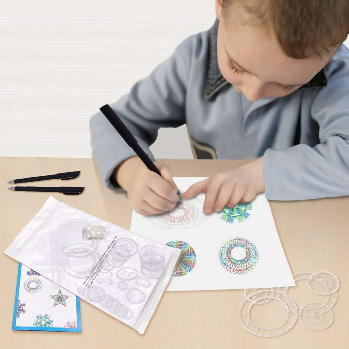 28pcs Spirograph Drawing Toys Set Interlocking Gears Wheels Painting Drawing Accessories Creative Educational Toy Spirographs