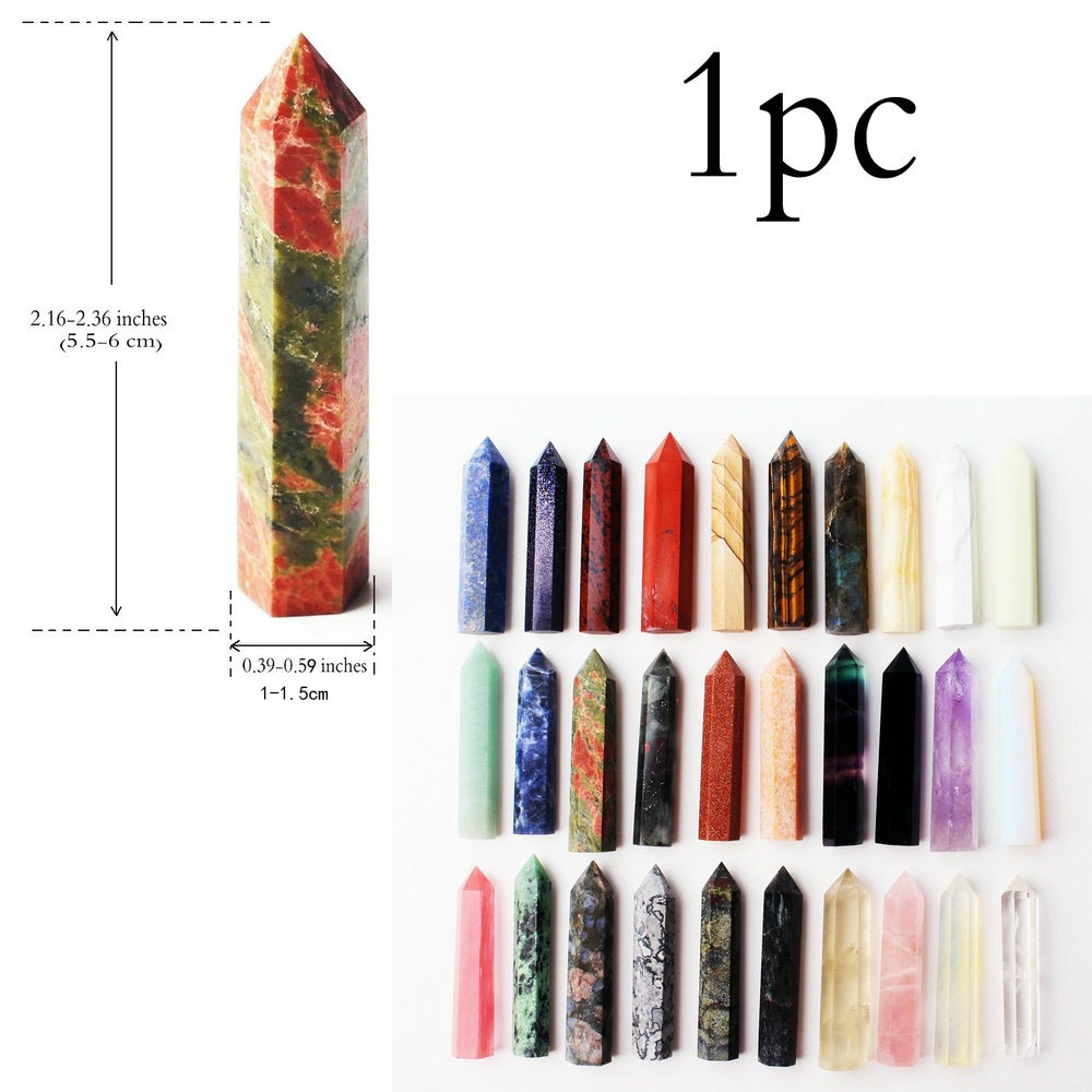 1PC 50-60mm Natural Polished Amethyst Crystal Wand Quartz Point Colorful Fluorite Obelisk Reiki Chakra Healing Stone Gift