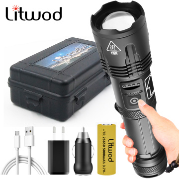 XHP100 9-core Led Flashlight Power Bank Function Torch Usb Rechargeable 18650 or 26650 Battery Zoomable Aluminum Alloy Lantern