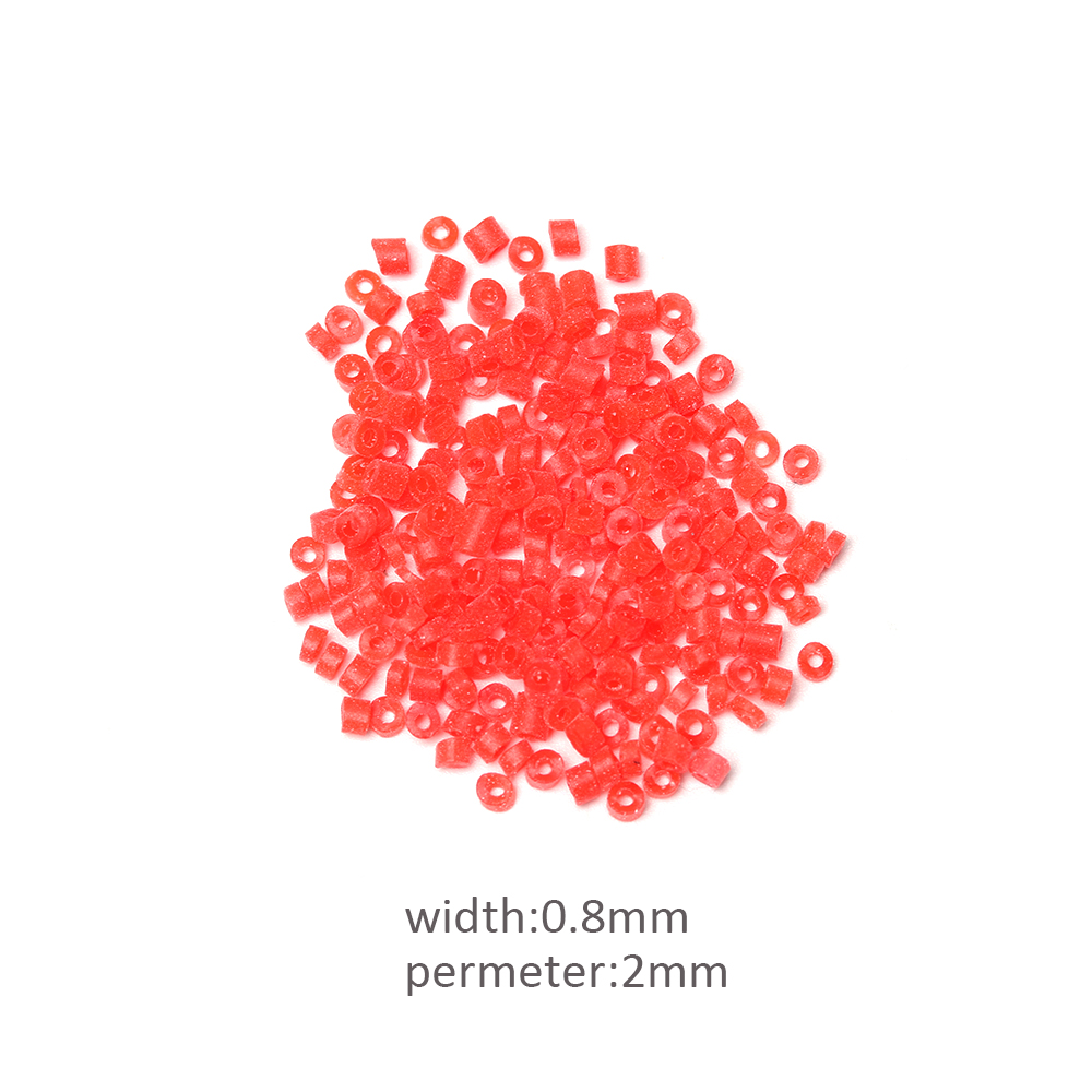 200PCS/Pack Plastic Artificial Red Fish Tackle Rubber Bands Durable Red Insect Clip Elastic Bloodworm Granulator Fishing Tools