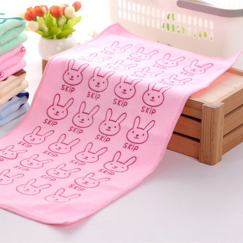 4pc/set Baby Towel Superfine Fiber Kid Bath Towels Washcloth Towel Children Kitchen Bathroom Wipe Wash Cloth Towel Random Color