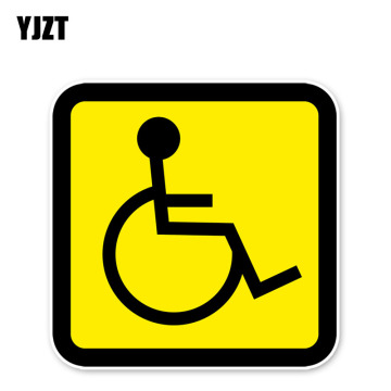 YJZT 11.6*11.6CM Attention Security Sign Disability Disabled Reflective Personality Decal Car Stickers Accessories C30-0365