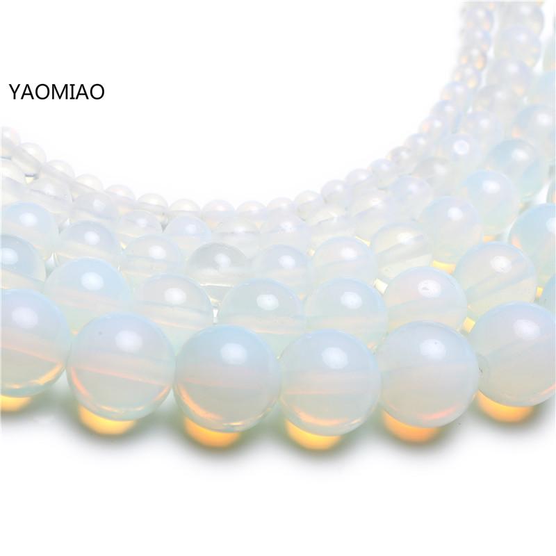 Natural Opal Beads Fit Diy Make Up Charms Beading Opalite Stone Beads 4 6 8 10 12mm For Jewelry Making Accessories