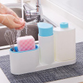 Kitchen Multifunctional Washing Sponge Storage Shelf Sink Detergent Soap Dispenser Pump Storage Rack Organizer Stands
