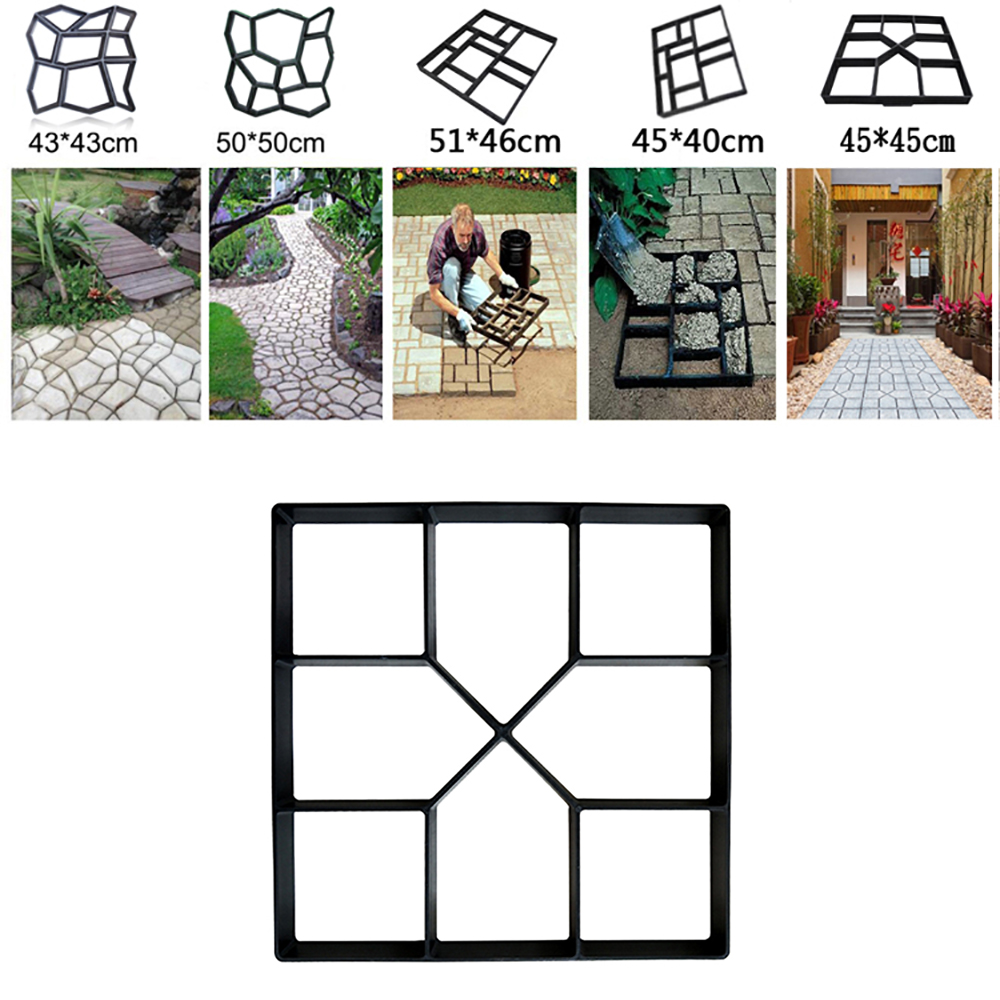 Garden Walk Pavement Mold DIY Manually Paving Cement Brick Stone Road Concrete Molds Path Maker Reusable DIY Manually Paving