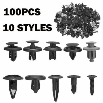 100pc Car Plastic Clips Rivet Set Push Auto Trunk Bumper Rivet Fastener Push Fender For Car Screw Clips Body Bumper Kit Fas X5H4