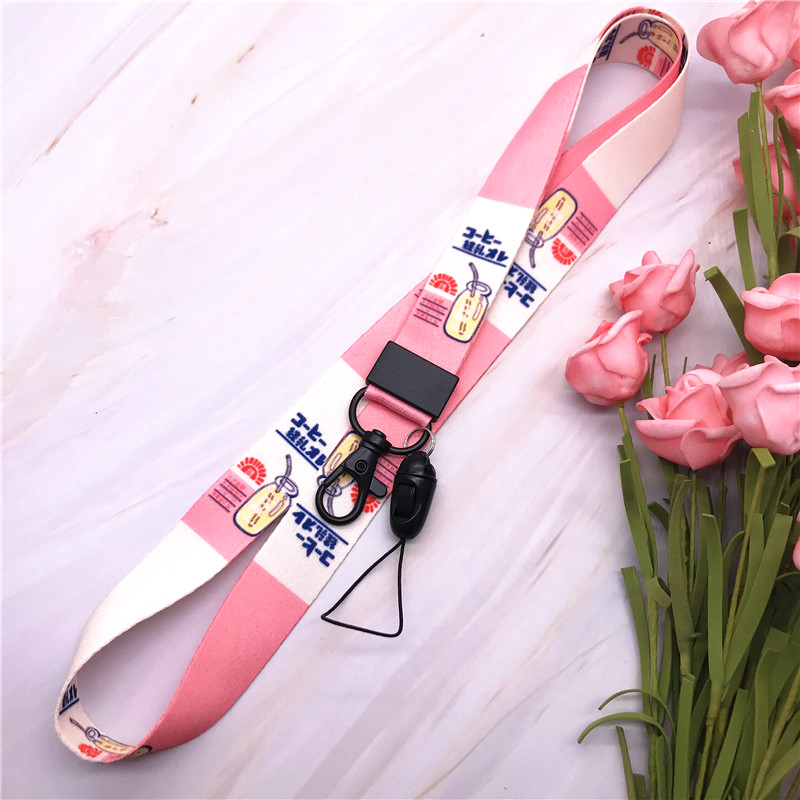 Fashion Popular Harajuku Kawaii milk Strawberry Cute girl Strap Lanyards for Keys Mobile Phone Strap Hang Rope Phone Charm Rope