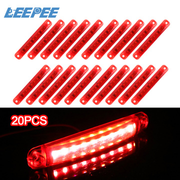 LEEPEE Side Marker Lights 20Pcs/set Parking Lights Tail indicators Parking Lights For Bus Truck Trailer Red 9 LED 24V Lamps