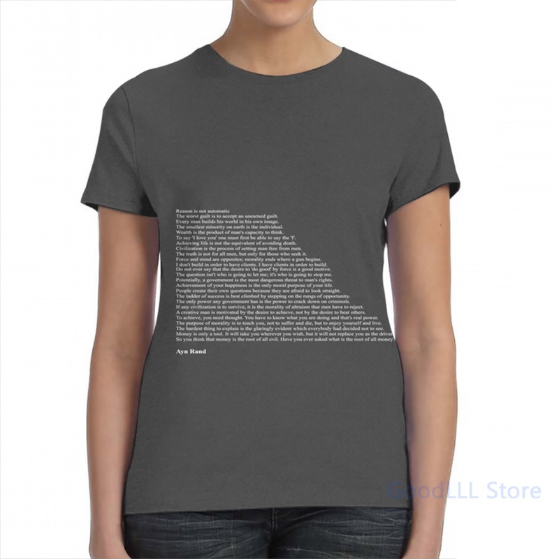 Ayn Rand Quotes men T-Shirt women all over print fashion girl t shirt boy tops tees Short Sleeve tshirts