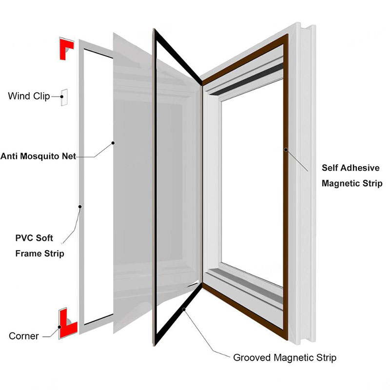 Insect Screen Window Inset Air Tulle Adjustable DIY Magnetic Screen Windows Fly Mosquito Curtain Removable Washable Net