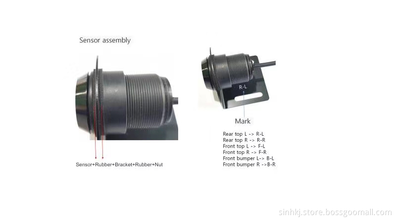 No mian host Waterproof Parking Sensors for truck and bus with Numeral and color LED Display