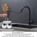 Matte Black Sensor Kitchen faucet Hot and cold rotating spring kitchen household faucet Smart Induction Mixed Tap