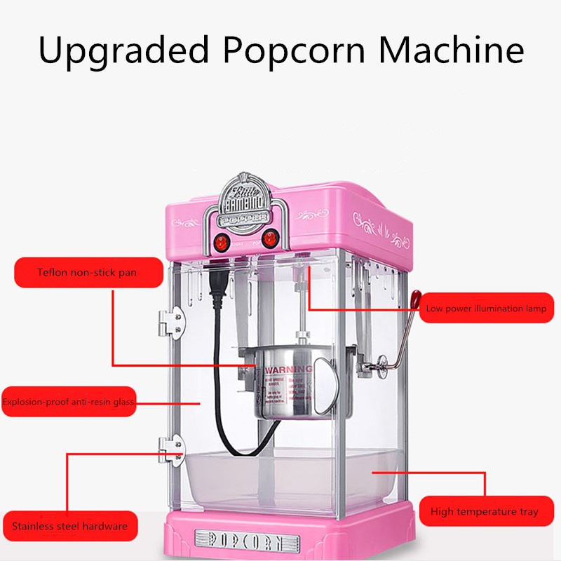 Popcorn Makers Electric Popcorn Machine Household and Commercial Small Fully Automatic Non-stick Pan Hot Air Popcorn Machine