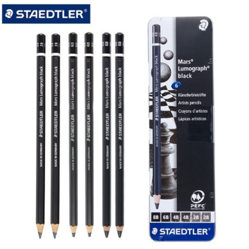 6pcs STAEDTLER 100B G6 Standard Pencils Limited Drawing Pencil Sketch School Stationery Office Supplies Black Lead 2B/4B/6B/8B