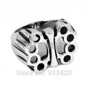 Free Shipping! New Design Boxing Glove Ring Stainless Steel Jewelry Fashion Butterfly Shape Motor Biker Ring Wholesale SWR0437B