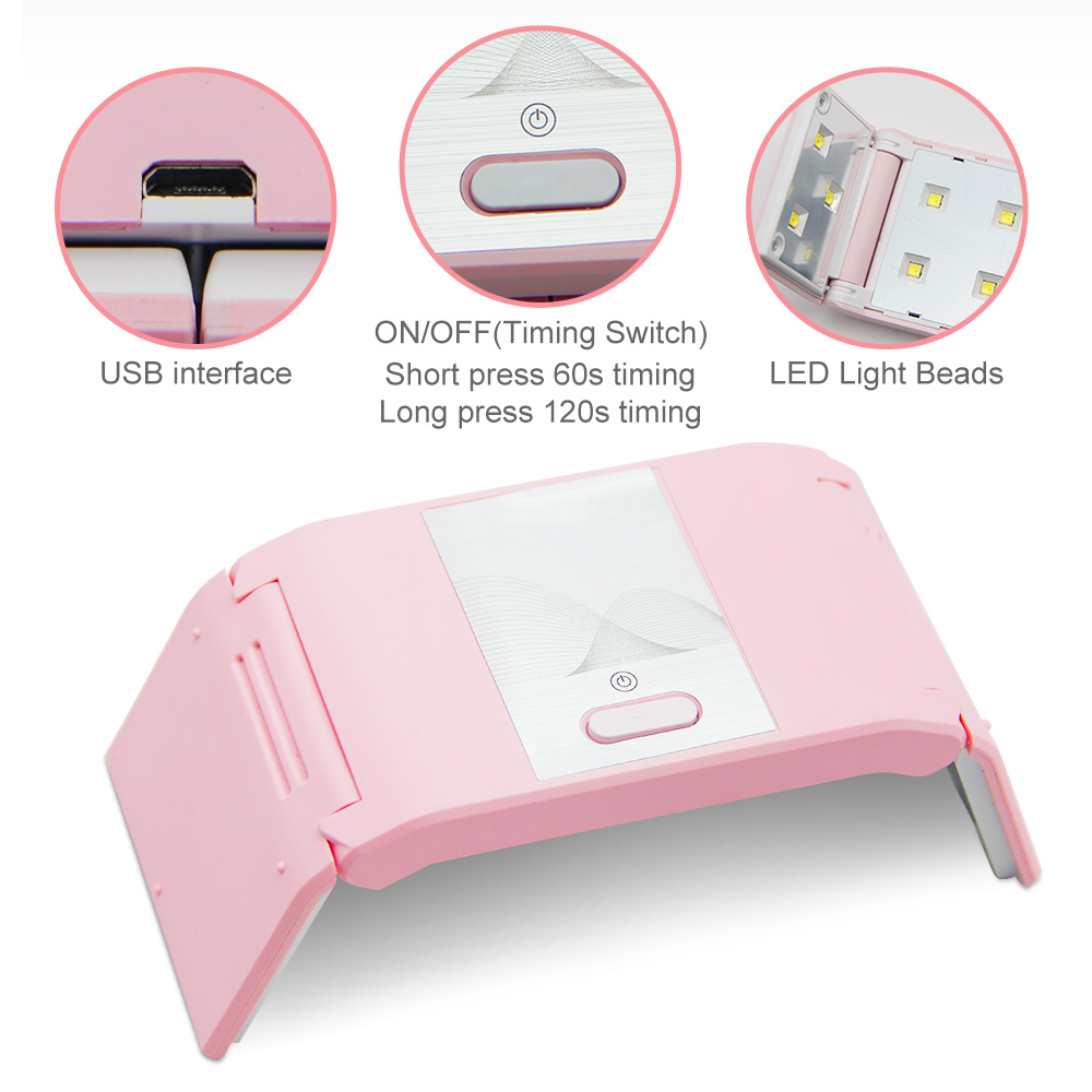 LKE Folded Nail Dryer 36W UV Lamp For LED Gel Portable Nail Lamp Arched Shaped Lamps for Nail Art Perfect Thumb Drying Solution
