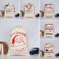 Personalised Christmas Sacks Stocking Xmas Gift Bag Santa Christmas Cotton Linen Sack Holder Drawstring Bag Candy Pouch Favor