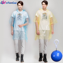 Promotion Waterproof Cheap Disposable PE Raincoat In Ball