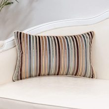 Striped Velvet Throw Pillow Living Room Home Cushion Case