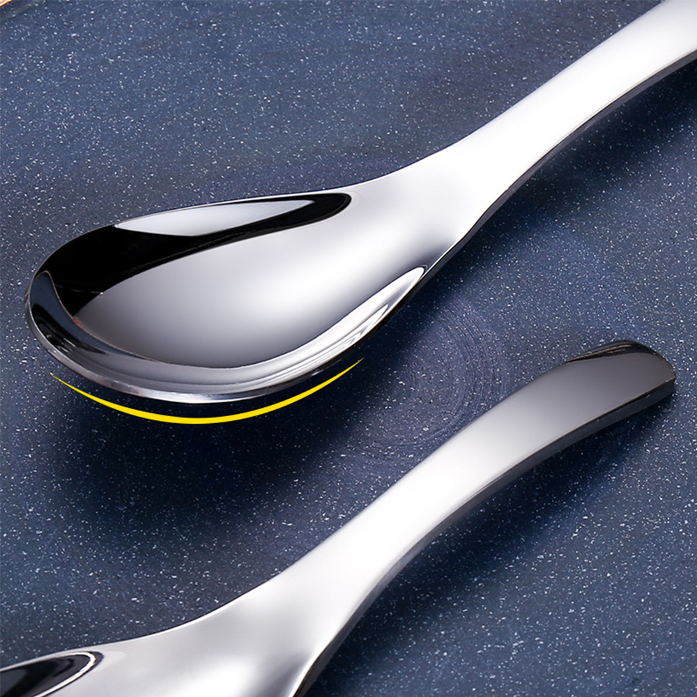 1PC 304 Stainless Steel Soup Spoon Deepen Thicken Large Capacity Small Spoon Creative Cinnerware High Quality Kitchen Supplies