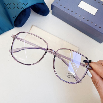 XojoX Anti Blue Light Glasses Frame Women Fashion TR90 Spectacles Frame Men Computer Eyeglasses Transparent Optical Eyewear