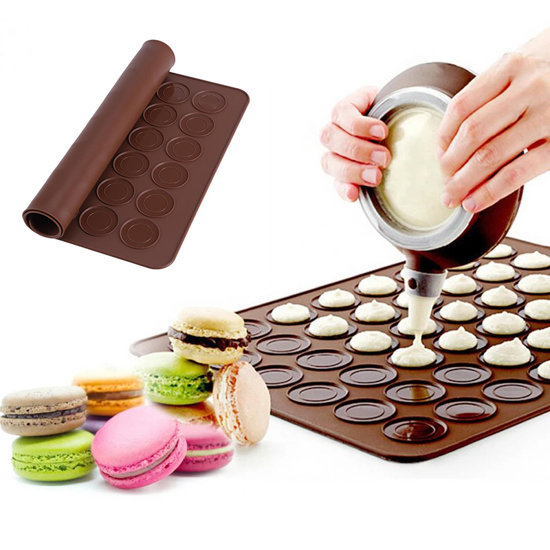 48/30 Hole Macaron Silicone Pad Baking Mat Round Shape Baking Pad DIY Cake Dessert Oven Liner Baking Pastry Tools For Cakes HOT