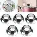 5Pcs Material Heat-Resistant Pot Pan Lids Knob Lifting Handle Black And Silver Home Kitchen Cookware Replacement Parts