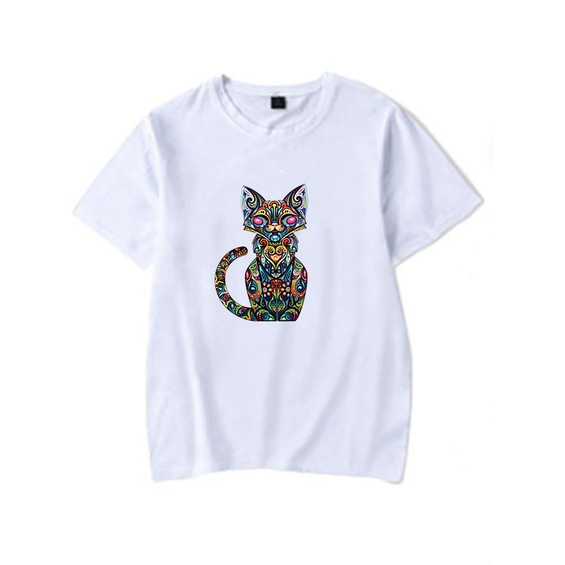 Unique Colorful Cat Iron on Heat Transfers Printing Patches Stickers Washable for Kids Clothes Jeans T-shirt Hats DIY Appliques